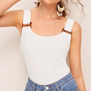White ribbed cami top